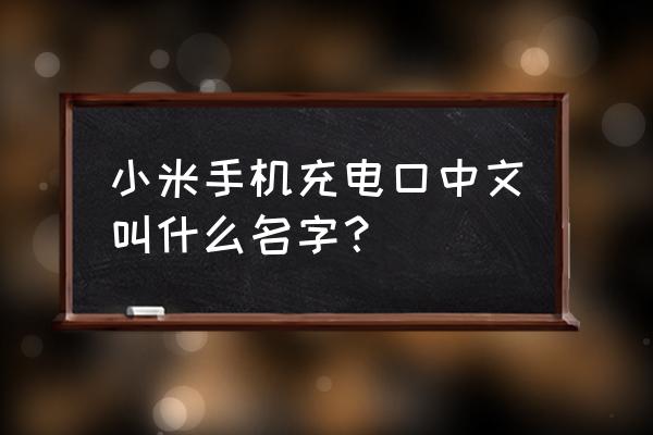 小米9se的充电线是usb吗 小米手机充电口中文叫什么名字？