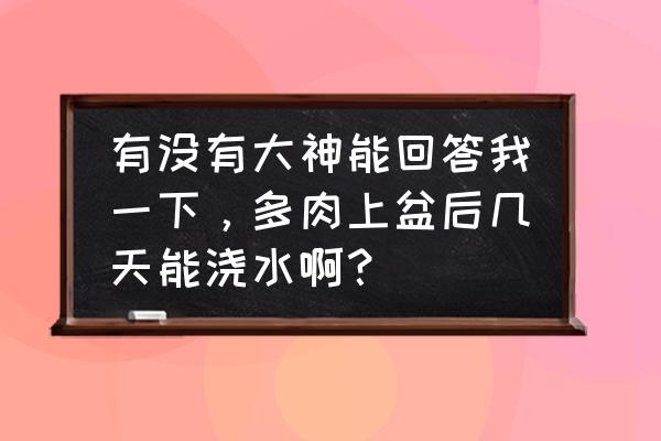 刚买回的多肉该怎么办 有没有大神能回答我一下，多肉上盆后几天能浇水啊？