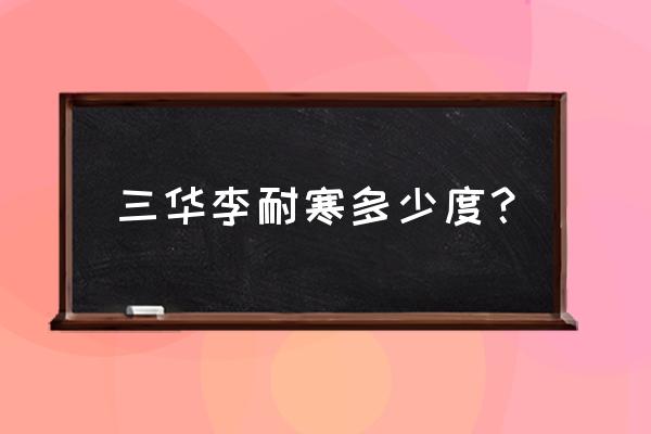 李树需要低温休眠吗 三华李耐寒多少度？